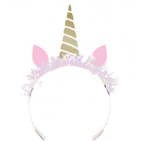8 Diademi Unicorno Foil Dorato