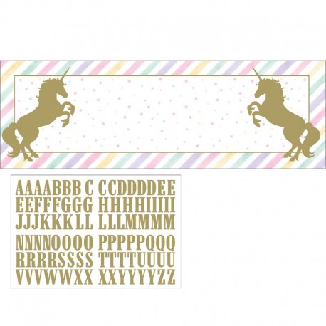 Poster con Adesivi Unicorno Foil Dorato