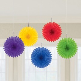 5 Decorazioni Appese Rotonde Carta Multicolor 15,2 cm 5 Decorazioni Appese Rotonde Carta Multicolor 15,2 cm
