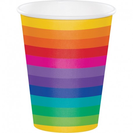 8 Bicchieri con Arcobaleni Colorati