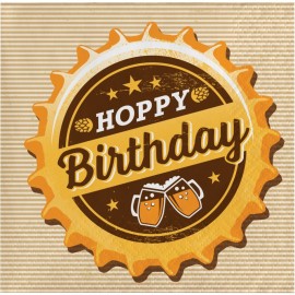 16 Tovaglioli per Festa della Birra Happy Birthday 25 cm