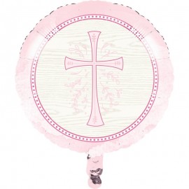 Palloncino Foil con Croce Rosa 45 Cm