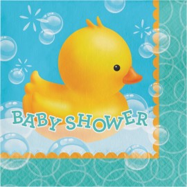 16 Tovaglioli con Paperelle per Baby Shower 33 cm