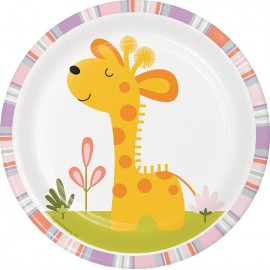 8 Piatti con Giraffa della Giungla 18 cm