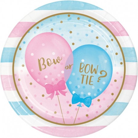 8 Piatti Baby Shower Rivelazione Sesso 23 cm