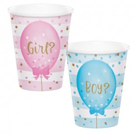 8 Bicchieri Baby Shower Rivelazione Sesso