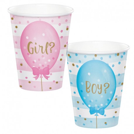 8 Bicchieri Baby Shower Rivelazione Sesso