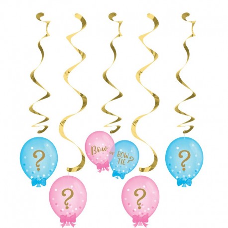 5 Decorazioni Pendenti Baby Shower Rivelazione Sesso