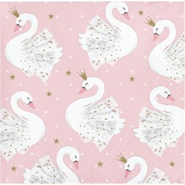 16 Tovaglioli con Cigno 25 cm