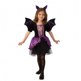 Costume Da Vampiro Per Bambina Con Vestito, Orecchie E Pittura - Taglie Da 3 A 14 Anni
