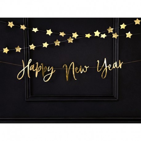 Banner Happy New Year Dorato 66x18 cm