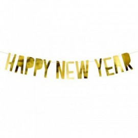 Banner Happy New Year Dorato 10 x 90 cm