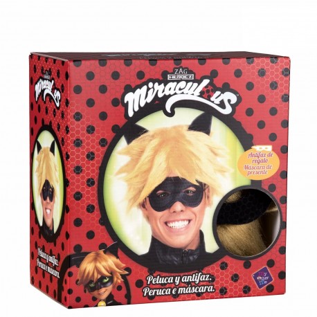 Parrucca Cat Noir con Maschera Adulto