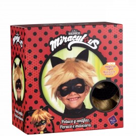 Parrucca Cat Noir con maschera per bambini