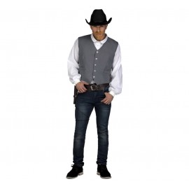 Gilet Grigio Cowboy per Adulto