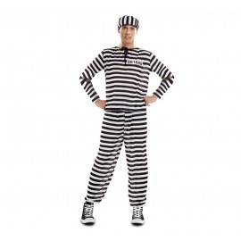 Costume a Righe da Detenuto per Adulto