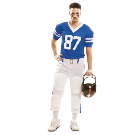 Costume da Giocatore di Rugby Azzurro per Adulto