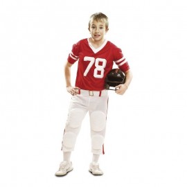 Costume da Giocatore di Rugby Rosso e Bianco per Bambini