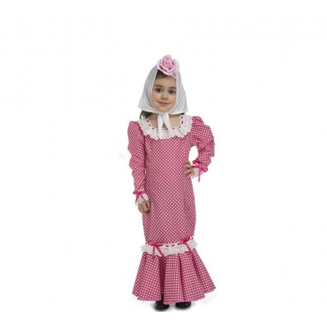 Costume da Madrilena Rosa a Pois per Bambini Economico