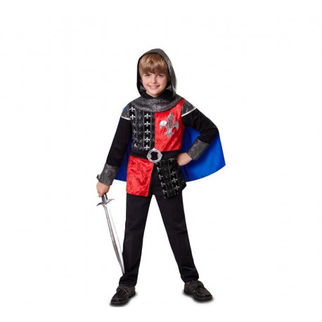 Costume da Cavaliere Medievale Rosso e Nero per Bambini Online