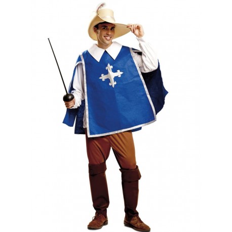 Costume da Moschettiere Blu per Adulti Economico