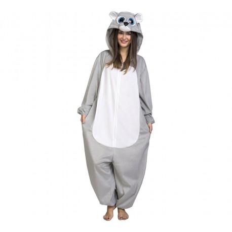 Costume da Orso Grigio Big Eyes per Adulti