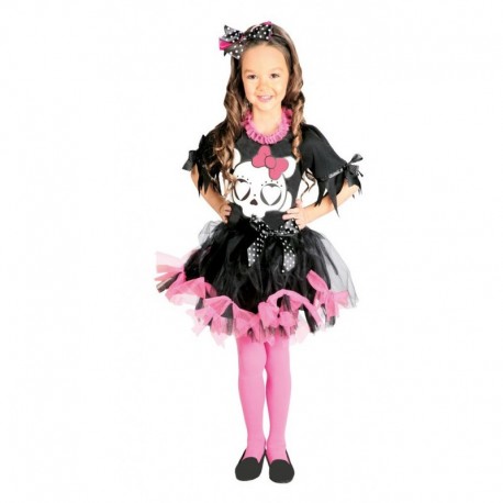 Costume Teschio Rosa e Nero per Bambina