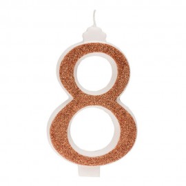 Candelina Glitter Numero 8 Oro 13Cm Ordinare