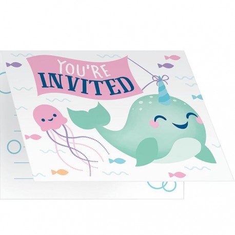8 Inviti Unicorno Balena Shop