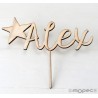 Cake Topper nomi in legno stella 15 cm