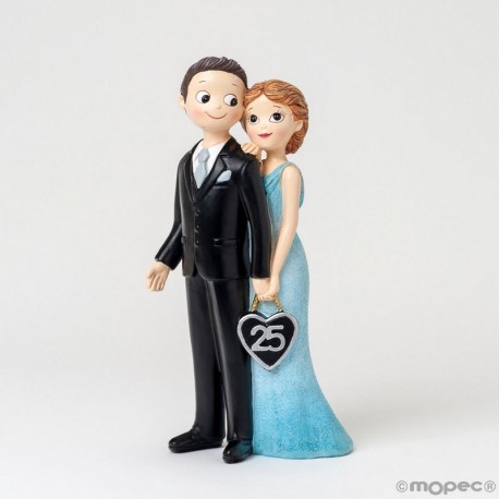 Statuetta Anniversario di matrimonio 25 anni 21 cm