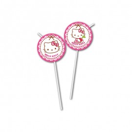 6 Cannucce Medaglione Hello Kitty