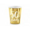 6 Bicchieri 50 Compleanno Oro 220 ml