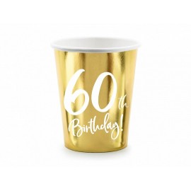 6 Bicchieri 60 Compleanno Oro 220 ml