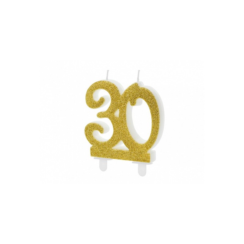 Candela Rose Gold Metallizzato Numero 30 - Decorazione Torta Compleanno