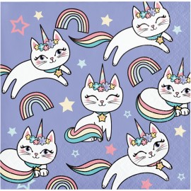 16 Tovaglioli Gatto Unicorno 25 cm Compra