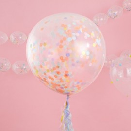 5 Palloncini Trasparenti - Coriandoli Celesti online vendita