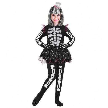 Costume da Scheletro con tutù da Bambina