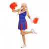 Costume da Cheerleader Blu e Rosso per Donna