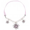 Collana di Perle e Stella Alpina con Strass Rosa in vendita