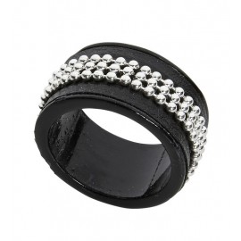 Anello Nero con Borchie