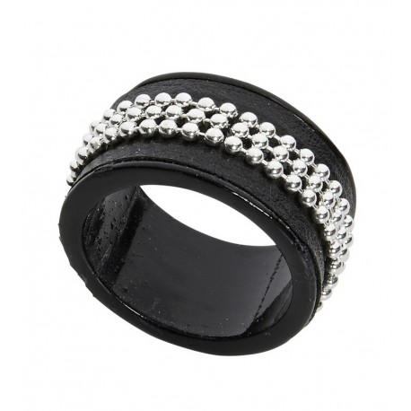 Anello Nero con Borchie