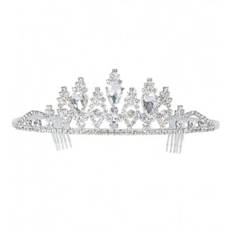 Tiara d'Argento con Strass di Lusso