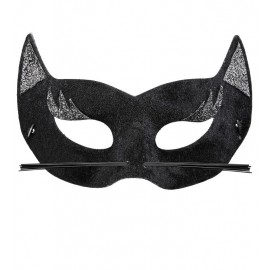 Maschera da Pantera Nera in Velluto con Glitter