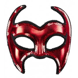 Maschera da Diavolo Metallizzata con Pailettes