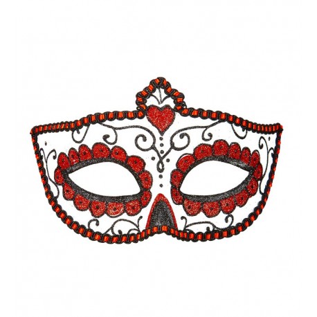Maschera Giorno dei Morti con Glitter