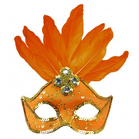 Maschera Brasiliana con Pailettes e Piume
