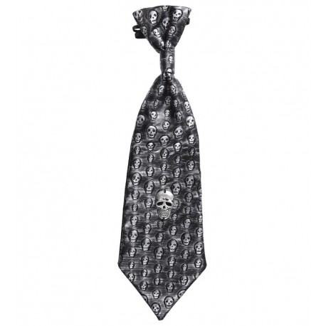 Cravatta Metallizzata con Teschi