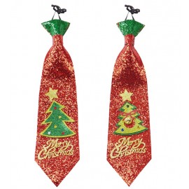 Cravatta glitter con albero di Natale