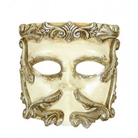 Maschera Casanova in Avorio con Strass Lusso